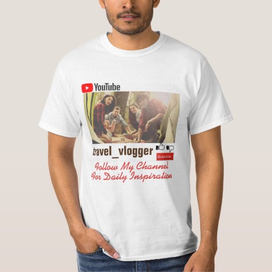 Aangepast volg mijn kanaal t-shirt (Voorkant)