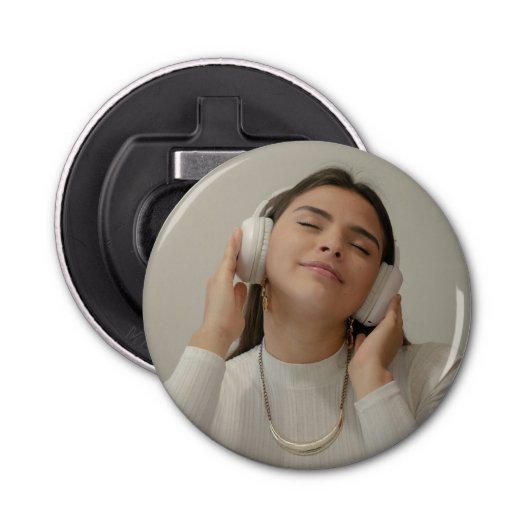 Aangepast, volledig fotomodern button flesopener (Voorkant)