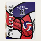 Aangepast - Volleybal in rood, wit en marineblauw Planner (Voorkant)