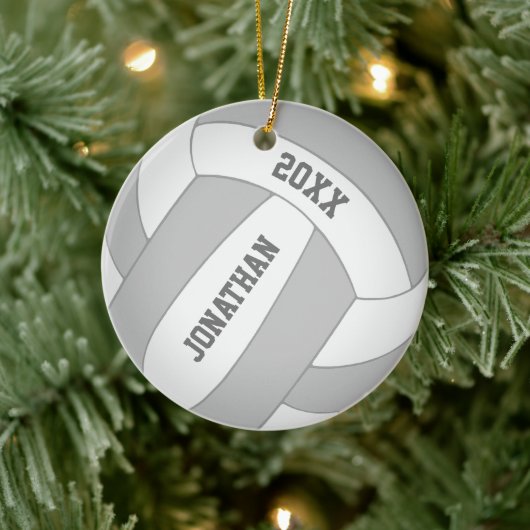 Aangepast volleybal voor kleurenjongens keramisch ornament (Boom)