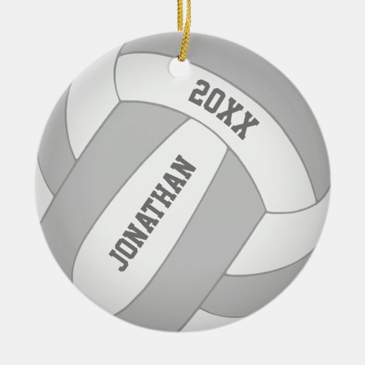 Aangepast volleybal voor kleurenjongens keramisch ornament (Voorkant)