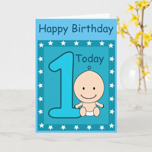 Aangepast voor 1e verjaardag kaart (Gele Bloem)