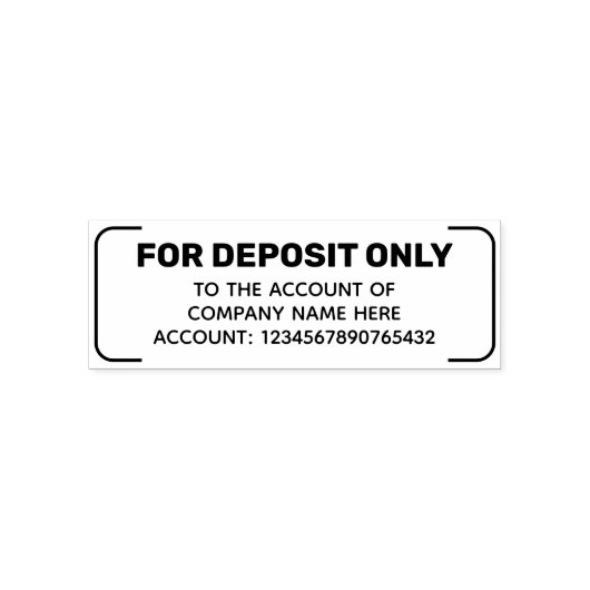 Aangepast voor alleen aanbetaling rekeningnummer  zelfinktende stempel (Design)