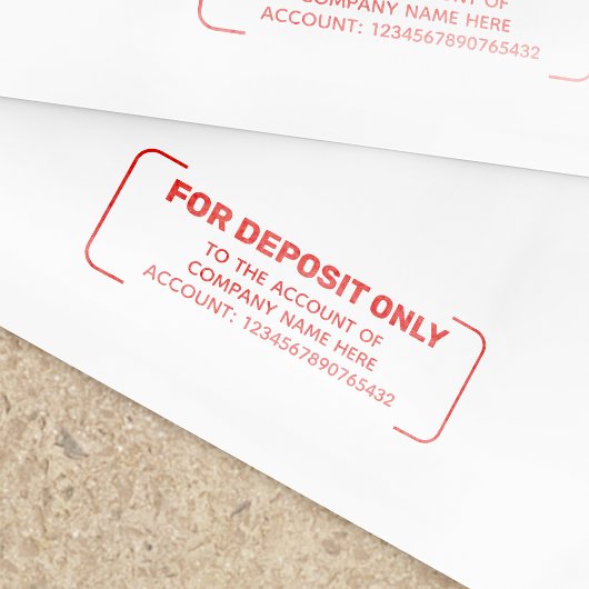 Aangepast voor alleen aanbetaling rekeningnummer zelfinktende stempel