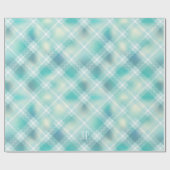 Aangepast voor Aqua Green Tartan Cadeaupapier (Vlak)