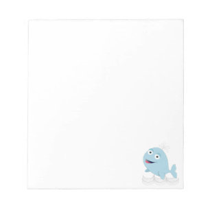 Aangepast voor blauwe walvis notitieblok