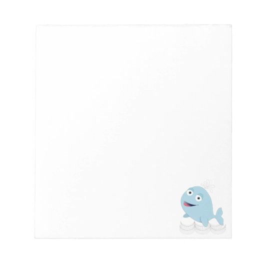 Aangepast voor blauwe walvis notitieblok (Voorkant)