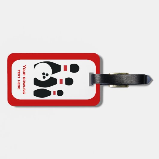 Aangepast voor Bowling ball en spelden Bagagelabel (Achterkant horizontaal)