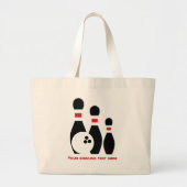 Aangepast voor Bowling ball en spelden Grote Tote Bag (Voorkant)