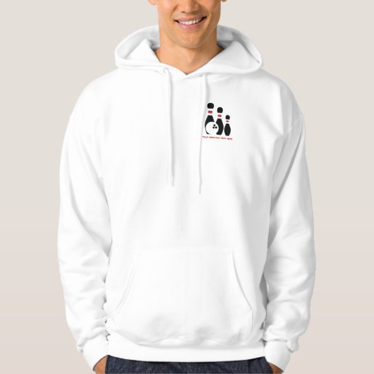 Aangepast voor Bowling ball en spelden Hoodie (Voorkant)
