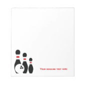 Aangepast voor Bowling ball en spelden Notitieblok (Voorkant)