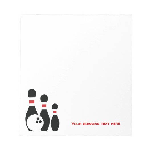 Aangepast voor Bowling ball en spelden Notitieblok (Voorkant)