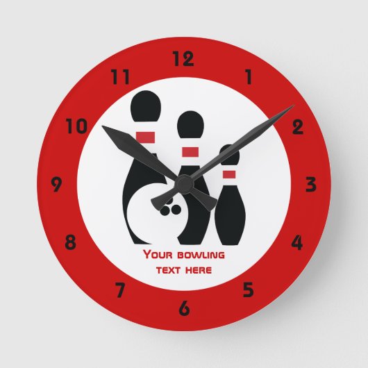 Aangepast voor Bowling ball en spelden Ronde Klok (Voorkant)