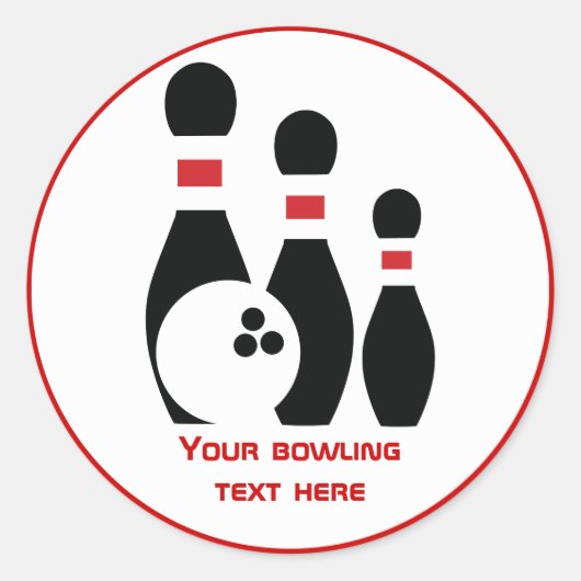 Aangepast voor Bowling ball en spelden Ronde Sticker (Voorkant)