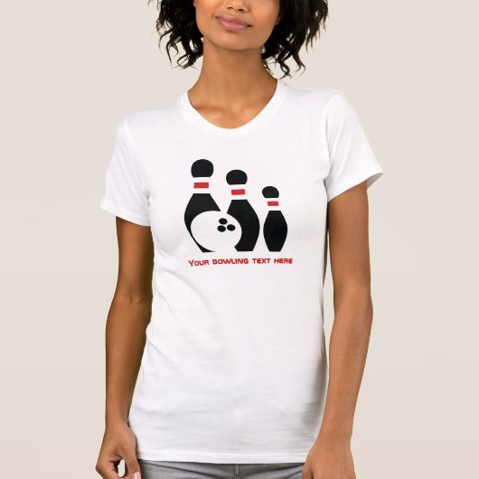 Aangepast voor Bowling ball en spelden T-shirt (Voorkant)