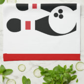 Aangepast voor Bowling ball en spelden Theedoek (Gevouwen)