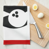 Aangepast voor Bowling ball en spelden Theedoek (Quarter Fold)