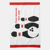 Aangepast voor Bowling ball en spelden Theedoek (Verticaal)