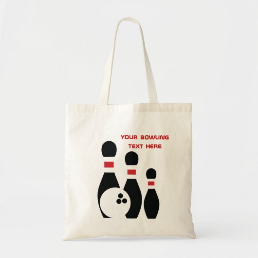 Aangepast voor Bowling ball en spelden Tote Bag (Voorkant)