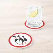 Aangepast voor Bowling ball en spelden Zandsteen Onderzetter (Zijkant)