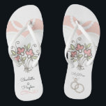 Aangepast voor bruidbruiloft teenslippers<br><div class="desc">Teenslippers voor de  bruid. Pas uw douanenamen en de trouwdatum aan en voeg deze toe.</div>