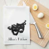 Aangepast voor comedy- en tragedie-theater theedoek (Quarter Fold)