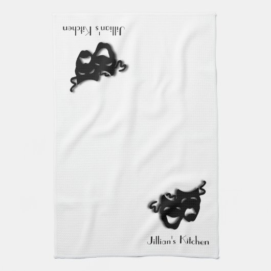 Aangepast voor comedy- en tragedie-theater theedoek (Verticaal)