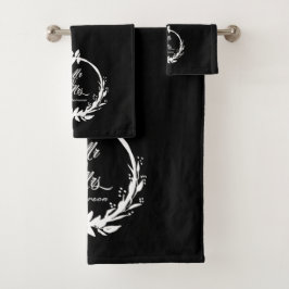 Aangepast voor de heer en mevrouw Elegant Black &  Bad Handdoek