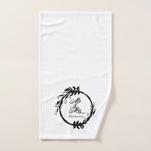 Aangepast voor de heer en mevrouw Elegant White en Bad Handdoek (Handdoek)