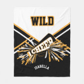 Aangepast - Voor een 📣 Cheerleader - wit, goud en Fleece Deken (Voorkant)