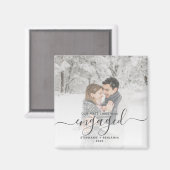 Aangepast voor eerste Kerstmis met grijs script Magneet (Voorkant / Achterkant)