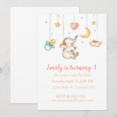 Aangepast voor Elephant baby verjaardagsfeestje Kaart (Voorkant / Achterkant)