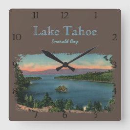 Aangepast voor Emerald Bay Lake Tahoe Vierkante Klok