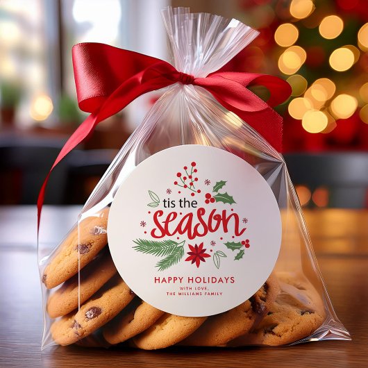 Aangepast voor Feestdagen voor 'Dit seizoen' Ronde Sticker