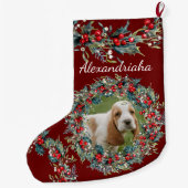 Aangepast voor foto en naam kerstmis grote kerstsok (Achterkant)