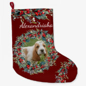 Aangepast voor foto en naam kerstmis grote kerstsok (Voorkant)