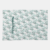 Aangepast voor groene gekoppelde hartkunst theedoek (Horizontaal)