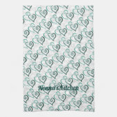 Aangepast voor groene gekoppelde hartkunst theedoek (Verticaal)