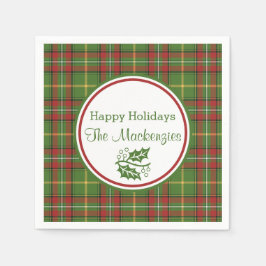 Aangepast voor groene kerstcadeautjes servetten