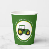 Aangepast voor groene tractor papieren bekers (Voorkant)