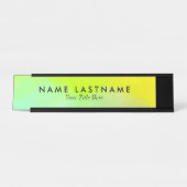 Aangepast voor helder geel groen bureau naambordje (Voorkant)