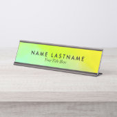 Aangepast voor helder geel groen bureau naambordje (Voorkant)