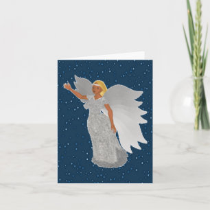 Aangepast voor kerstSilver Angel Feestdagen Kaart