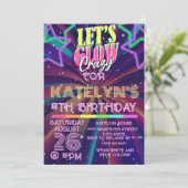 Aangepast voor Kinder Glow Birthday Party Kaart (Staand voorkant)