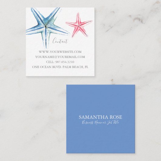 Aangepast voor kustvaart vierkante visitekaartje (Voorkant / Achterkant)