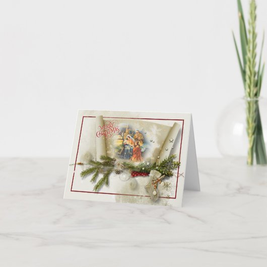 Aangepast voor liefdevolle nativiteitscollage feestdagen kaart (Voorkant)