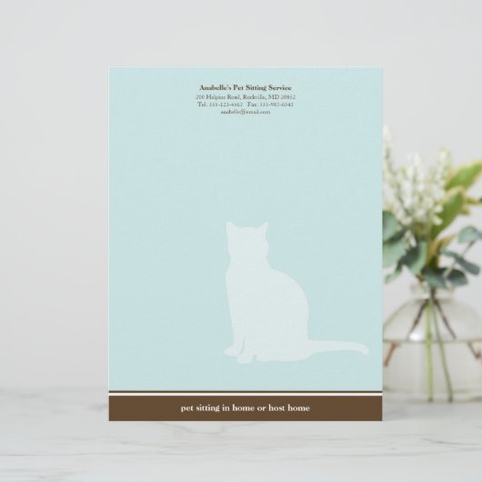 Aangepast voor lijnblauwe bruine poothuisje briefhoofd (Staand voorkant)