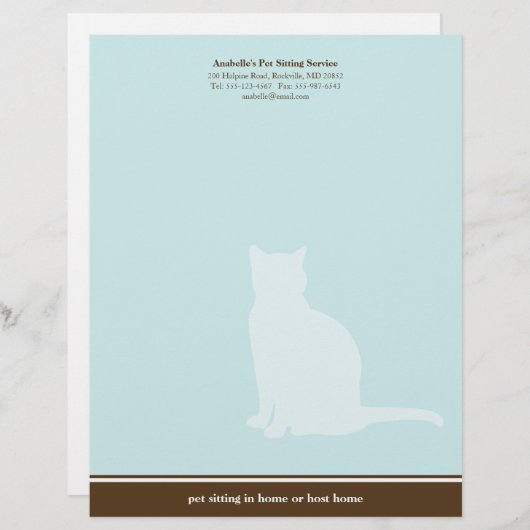 Aangepast voor lijnblauwe bruine poothuisje briefhoofd (Voorkant / Achterkant)