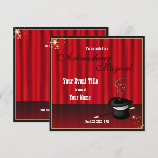 Aangepast voor Magische Gebeurtenis uitgenodigd Kaart (Voorkant / Achterkant)