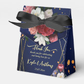 Aangepast voor marineblauw roos met vuurwapens bedankdoosjes (Voorkant Zijde)